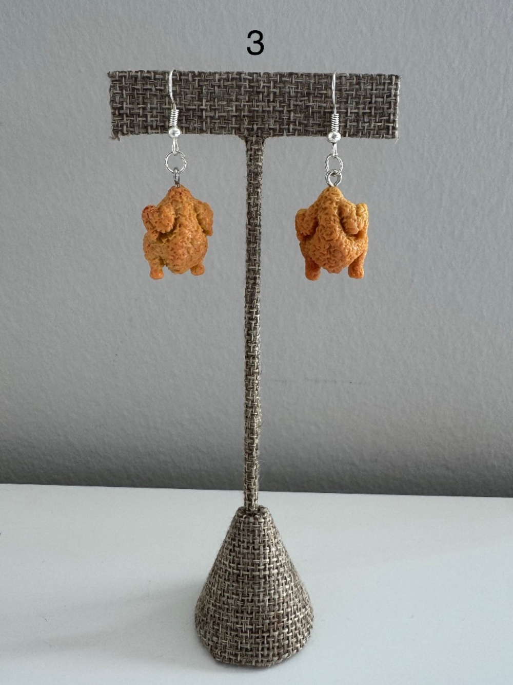 NWT Chicken Nugget Earrings | Funny Food Novelty Dangle Earrings - Picture 4 of 4